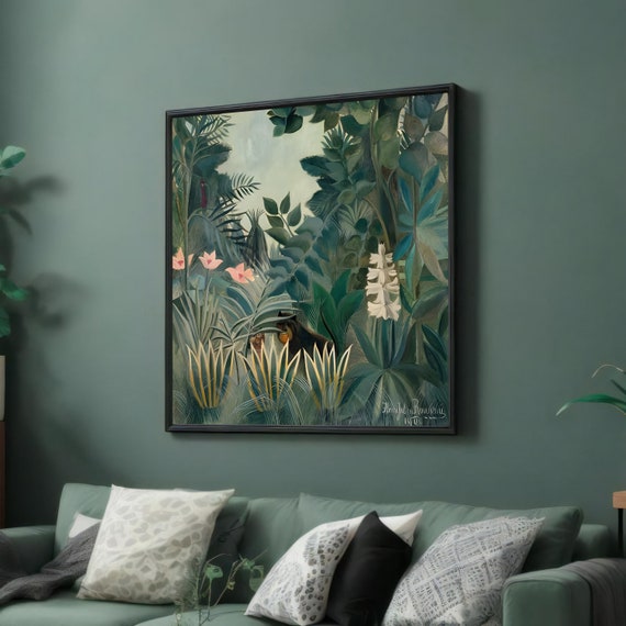 The Equatorial Jungle Rousseau Art Print Primitivism Masterpiece Ready To Hang Decoration