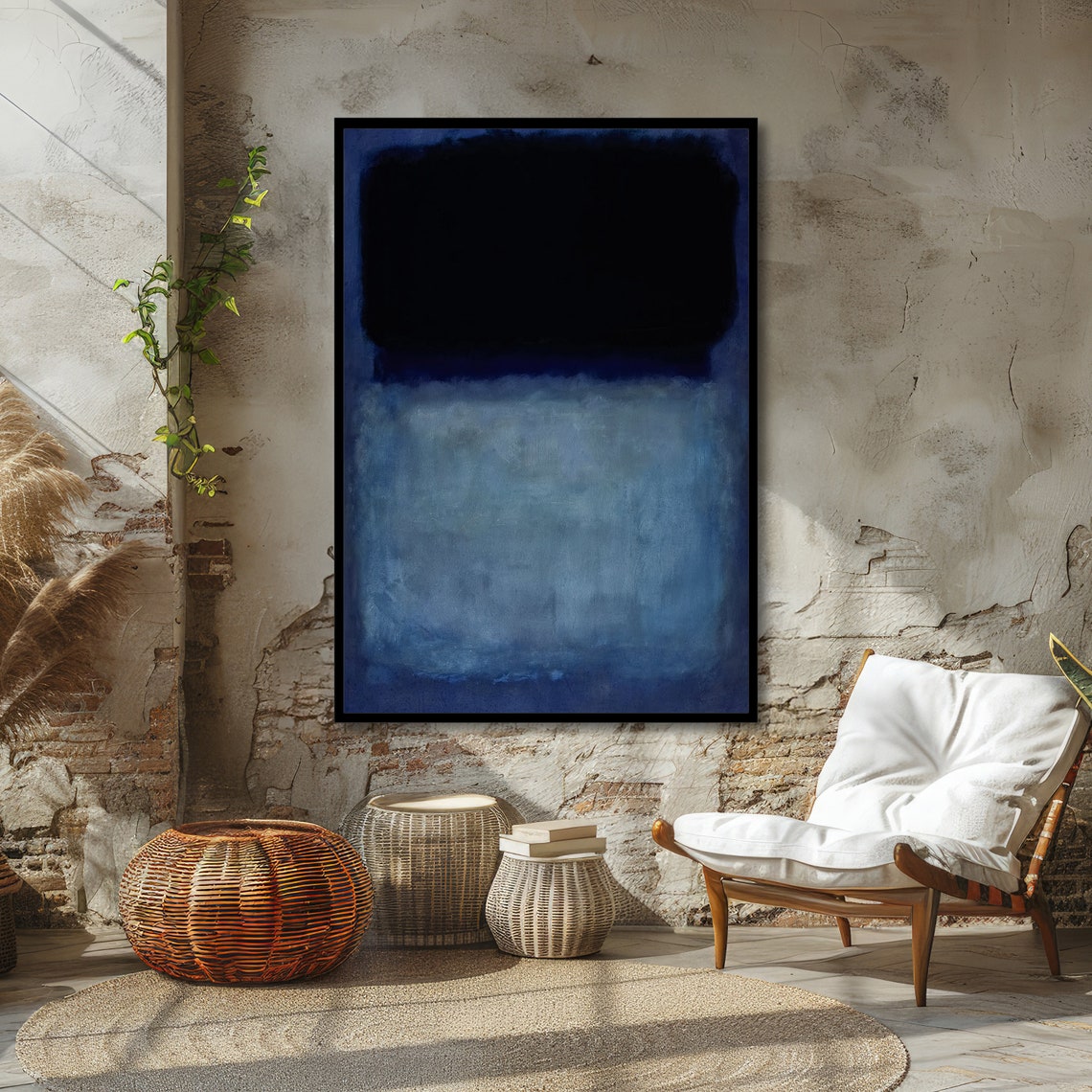 Deep Indigo Night Blue Rothko Style Abstract Color Field Poster - Image 4
