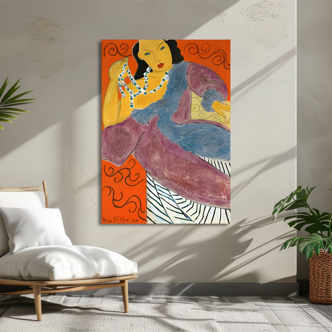 Reclining Woman Matisse Inspired Art Bold Abstract Print Modern Wall Art Ready To Hang Decoration - Image 5