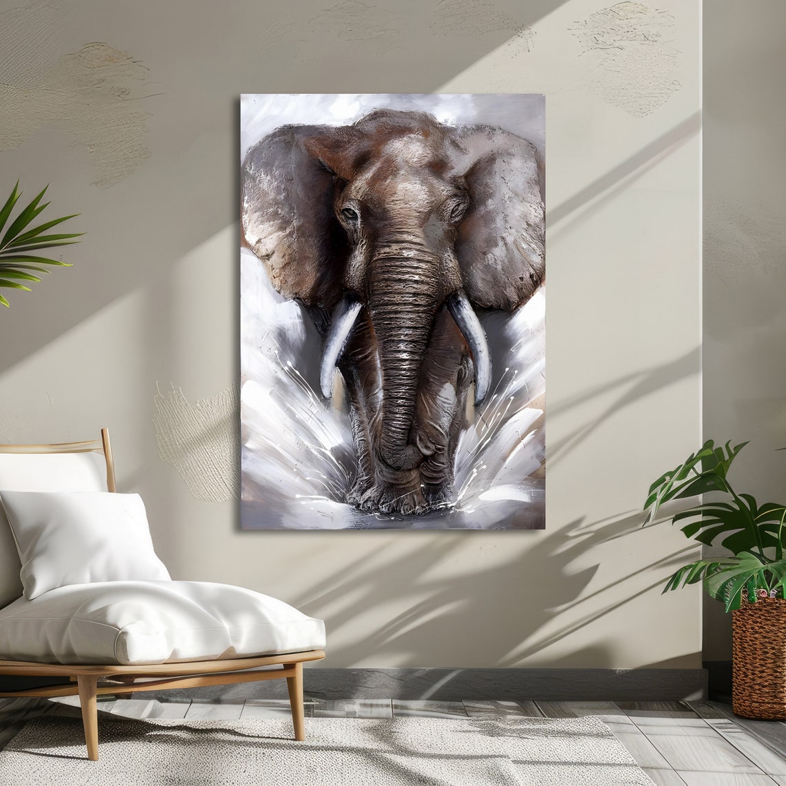 Thunderous African Elephant Charging Forward Wildlife Wall Poster - Image 5