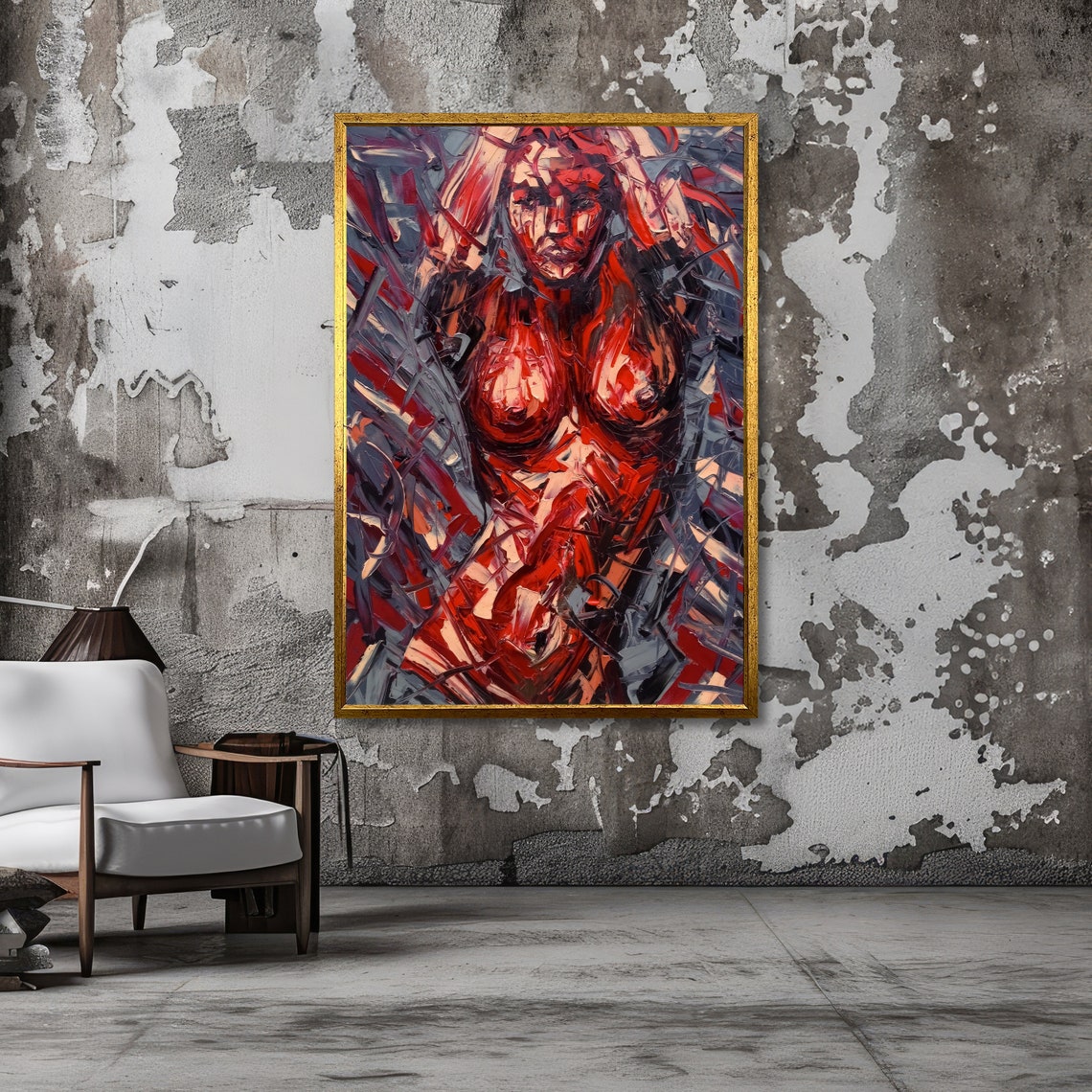 Fierce Intensity Abstract Art Bold Abstract Erotic Expression Ready To Hang Wall Art - Image 3