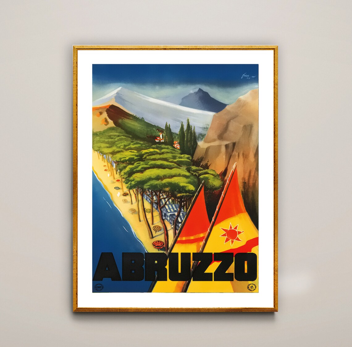 Abruzzo Italy Vintage Travel Poster, Travel Poster