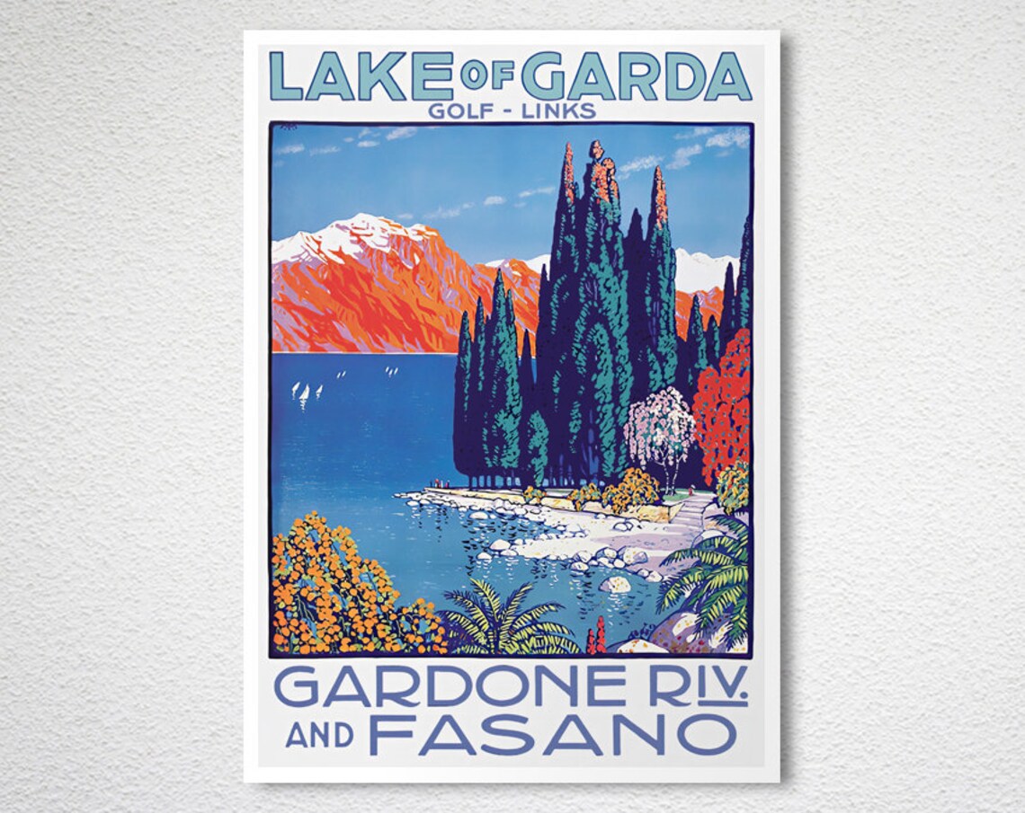 Lake Of Garda Vintage Travel Poster, Italy Landscape - Image 2