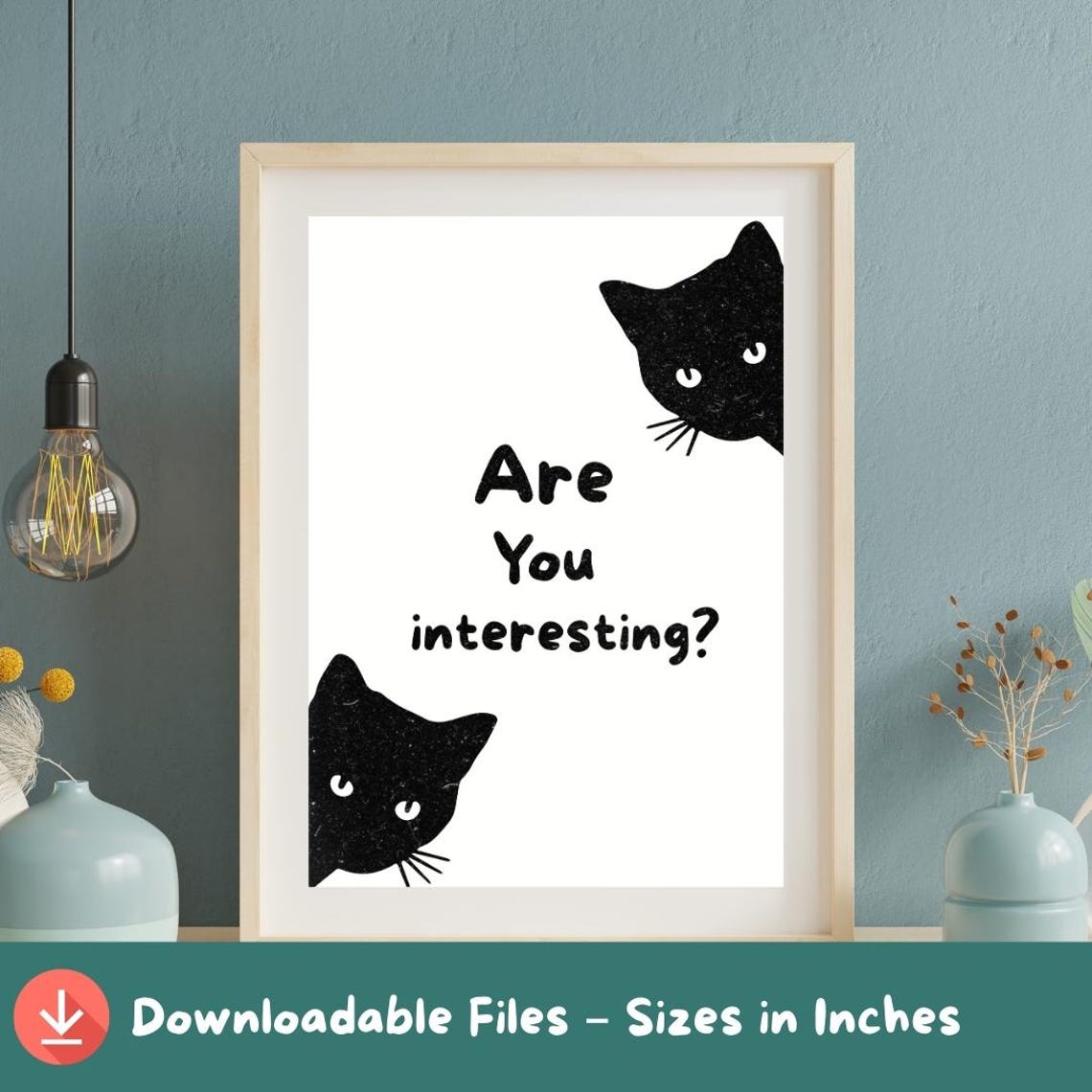 Funny Black Cat Quote Print Minimalist Lover Wall Art A2a5 Sizes