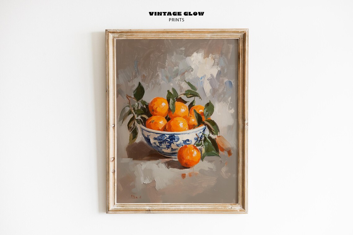 Oranges In A Bowl Classic Oil Painting Poster