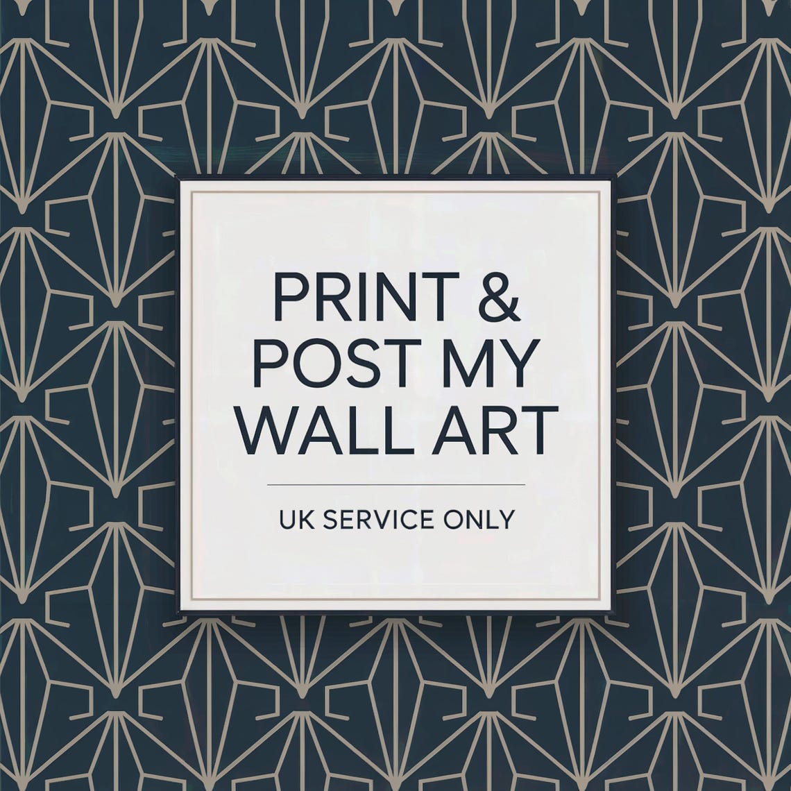 Elegant Art Deco Navy Gold Geometric Pattern Print and Post Design