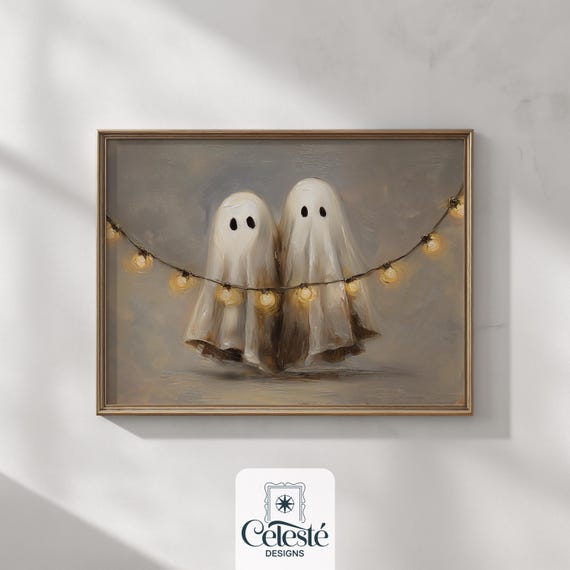 Whimsical Print Cosy Halloween Decor With Fairy Lights