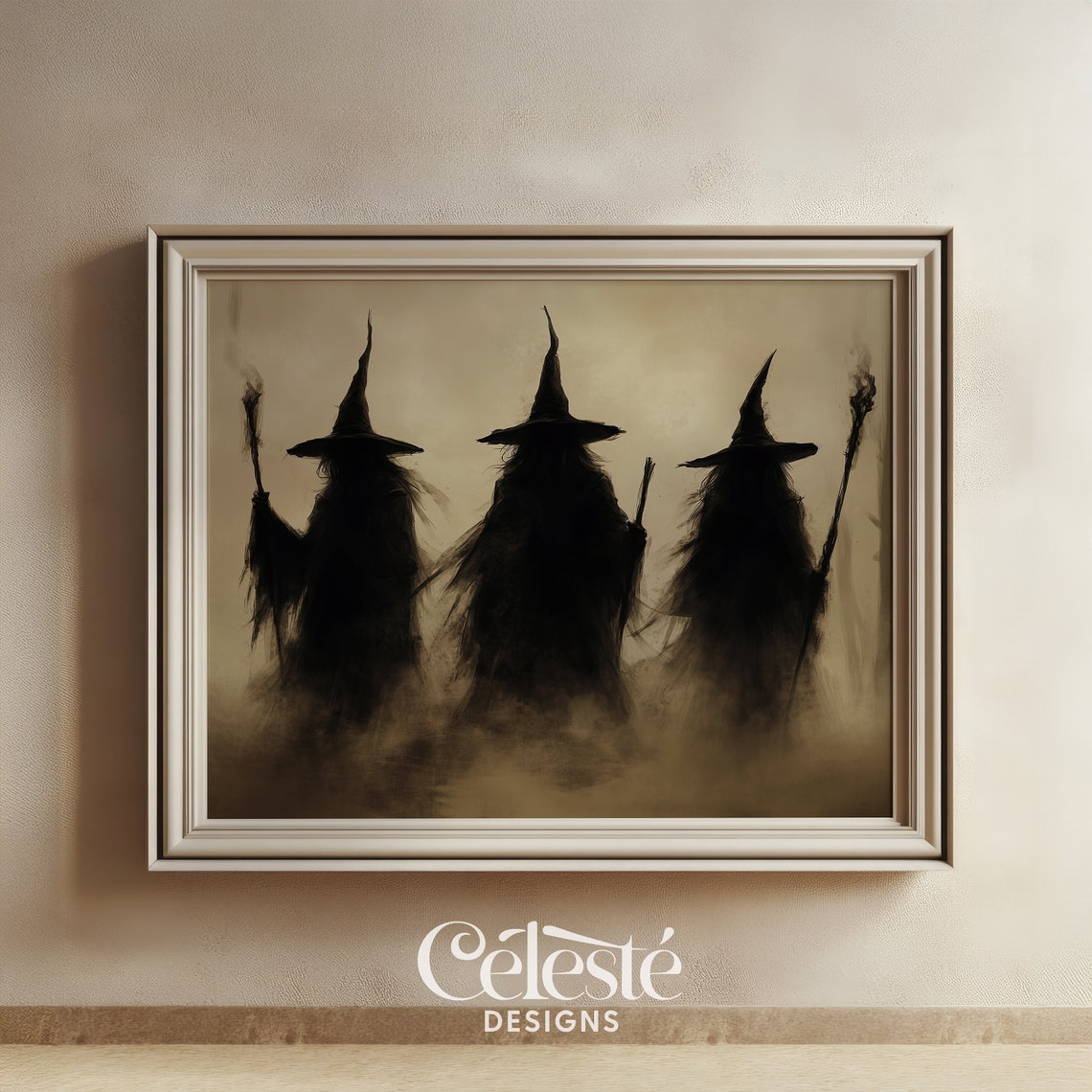 Witch Halloween Art Print Rustic Witchcore Decor