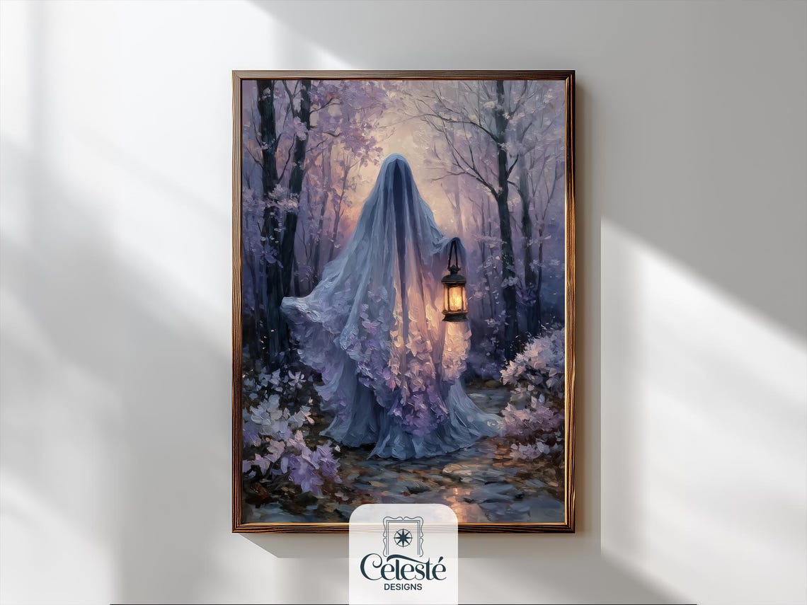 Pastel Halloween Print Enchanted Forest Lantern