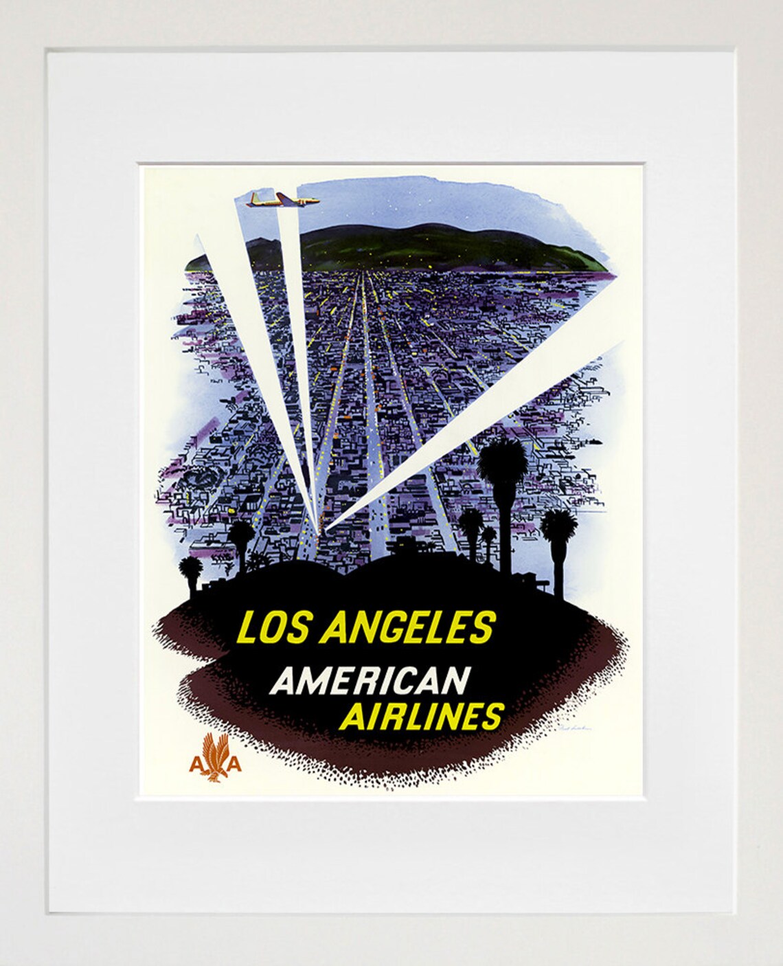 Hollywood Vintage Travel Poster, California Art Print