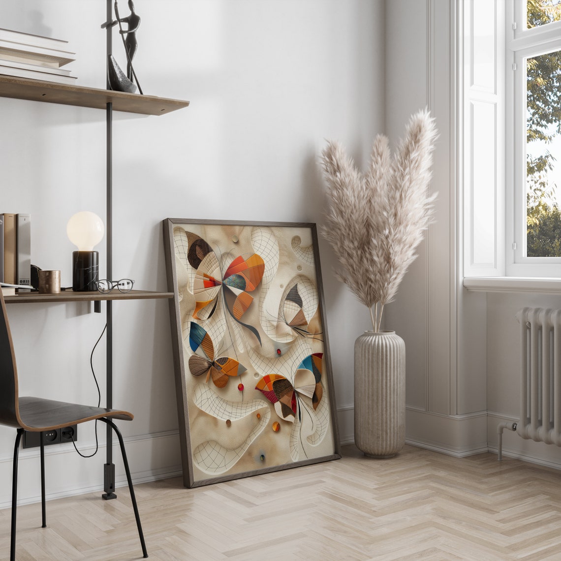 Abstract Butterfly Wall Painting Arts Modern Wall Decor Art Prints Instant Wall Art - Image 2
