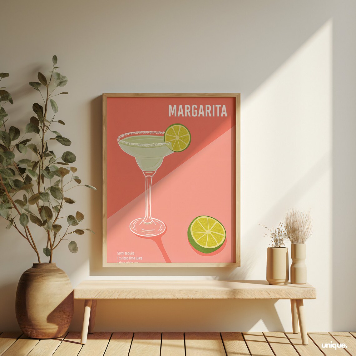 Margarita Cocktail Recipe Retro Kitchen Bar Art Poster Decor - Image 2