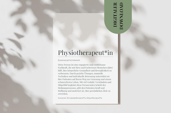 Physiotherapist Thank You Poster, Practice Definition
