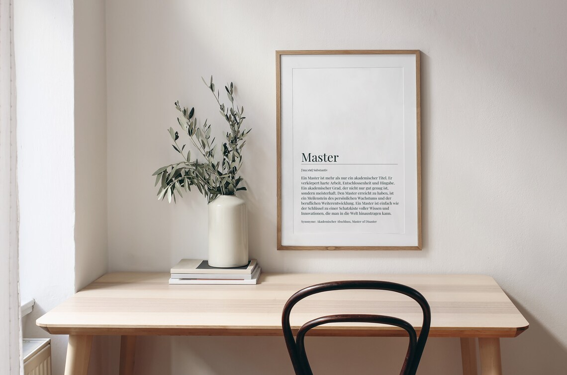 Master Degree Definition Print, Graduation Gift Poster - Image 2