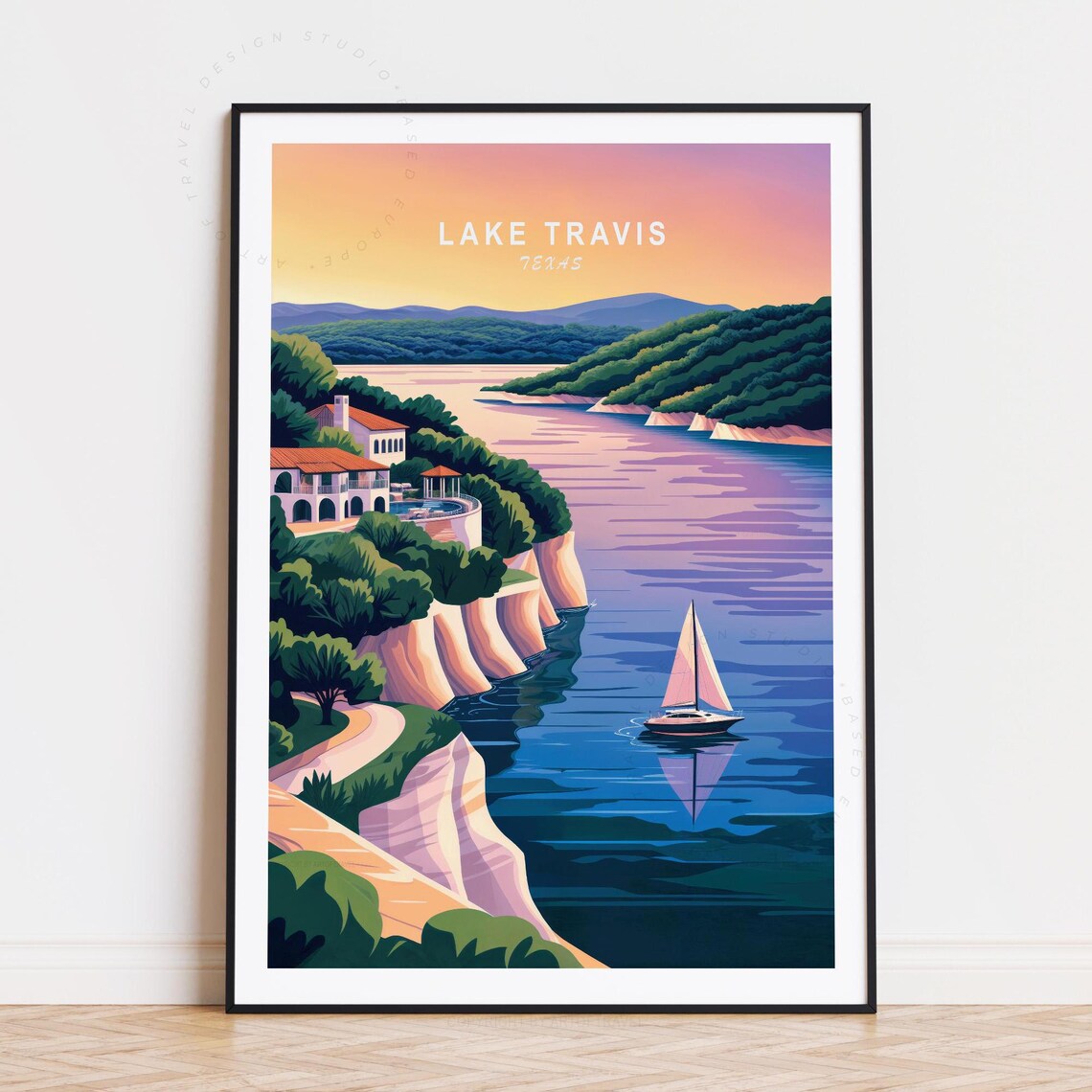 Ventura California Palm Tree Coastal Highway Road Travel Poster