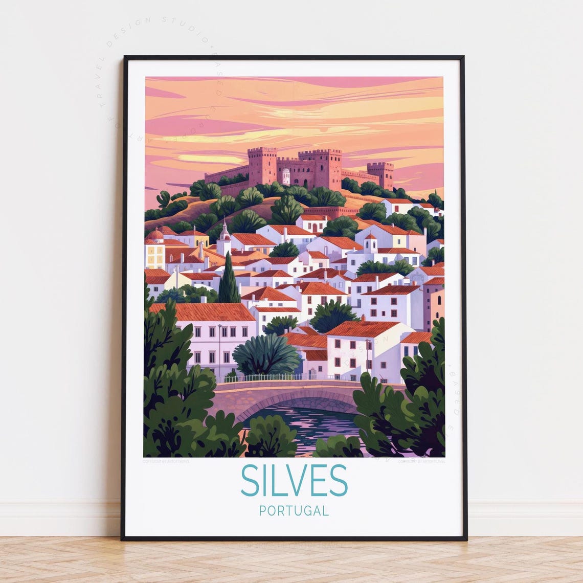 Silves Portugal Hilltop Castle Algarve Sunset Old Town Poster