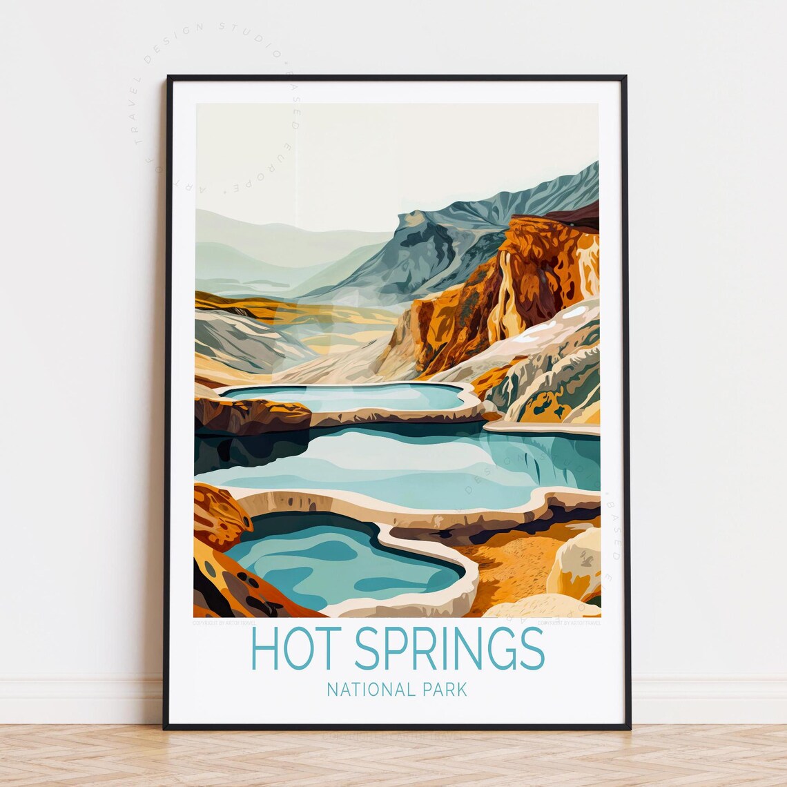 Hot Springs National Park Travertine Terrace Pools Travel Poster