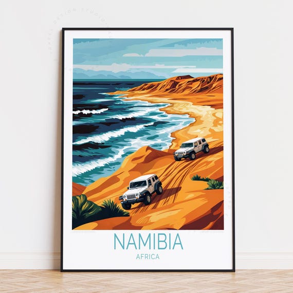 Namibia Travel Poster Africa Wall Art Southern Print Birthday Present Custom Housewarming Gifts