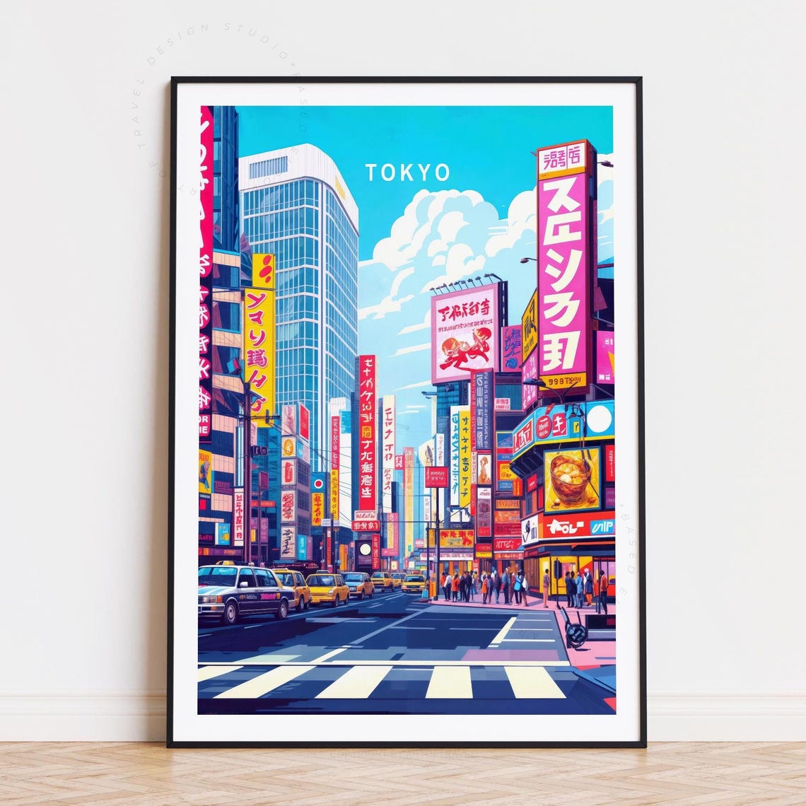 Tokyo Travel Poster, Minimalist Cityscape Art Print