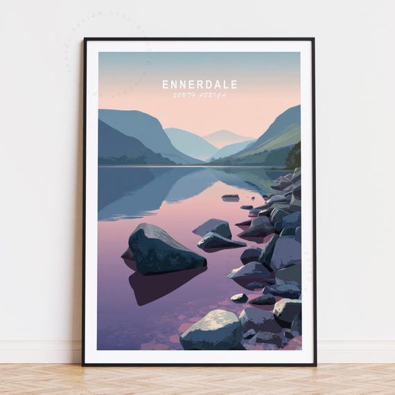 Ennerdale Travel Poster South Africa Wall Art Print Birthday Gifts Minimalist Home Decor