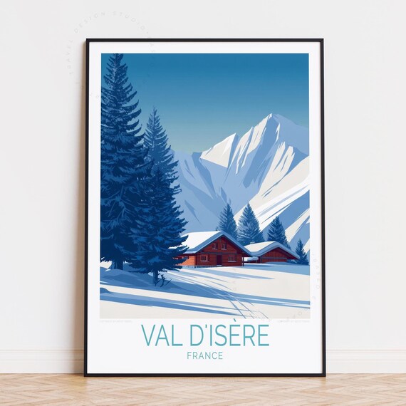 Val D'Isere France Alpine Ski Chalet Winter Mountains Poster