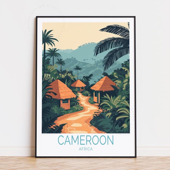 Cameroon Africa Travel Poster Wall Art Print Home Decor Birthday Gifts Wedding Present Custom