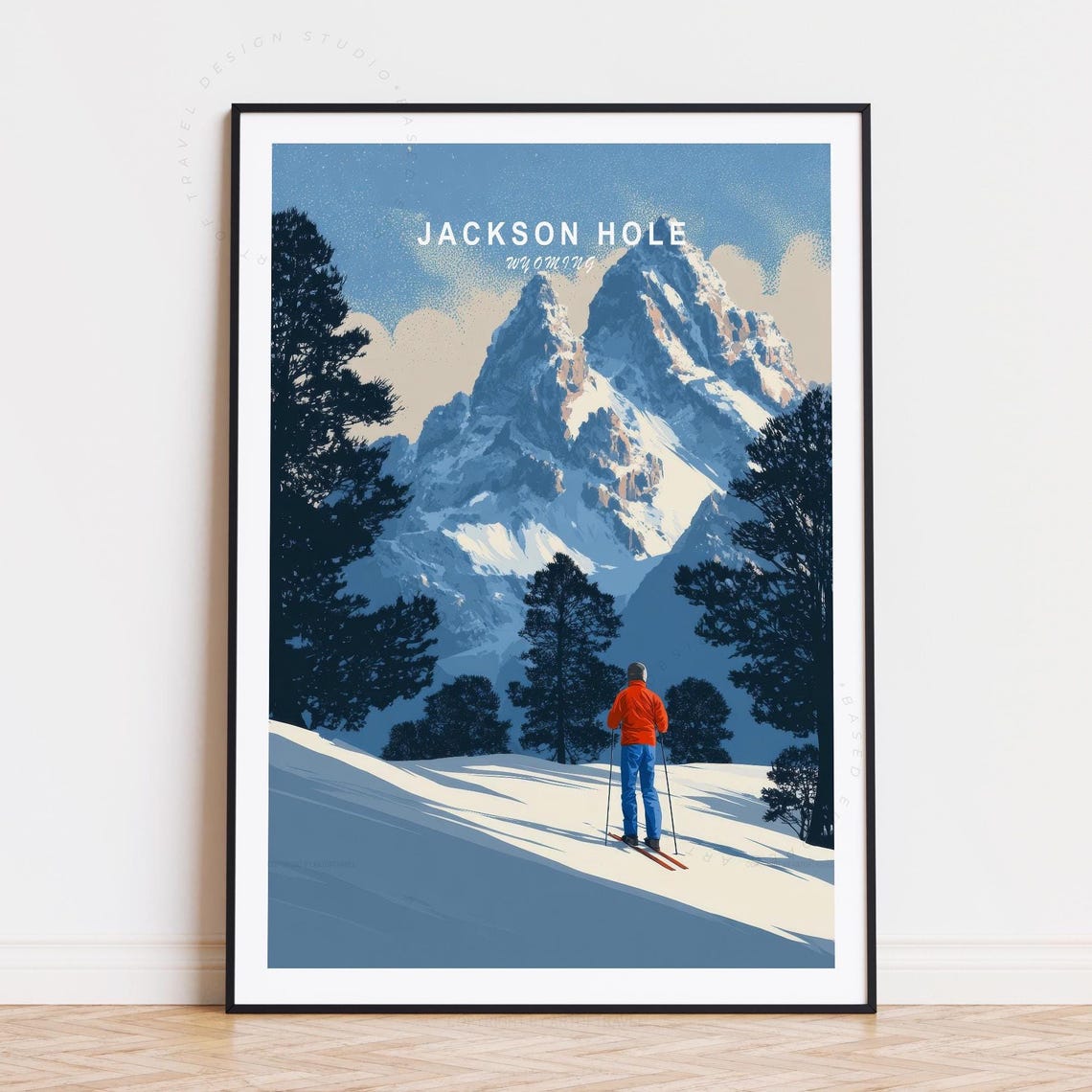 Jackson Hole Wyoming Powder Snow Skiing Mountain Majesty Poster