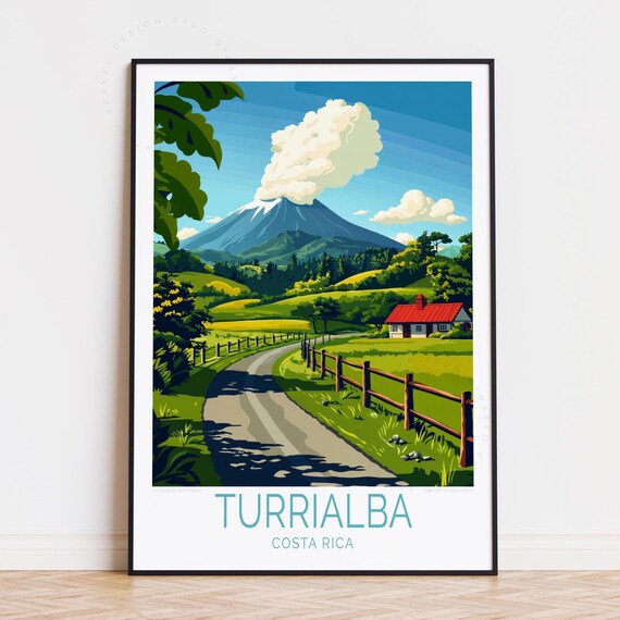 Turrialba Travel Poster Costa Rica Wall Art Print Birthday Gifts Home Decor Custom