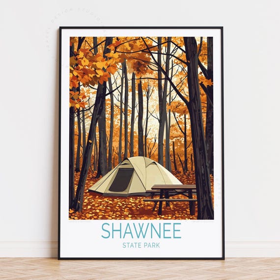Shawnee State Park Camping Travel Poster Pennsylvania Wall Art Print Home Decor Birthday Present Personalised Gifts