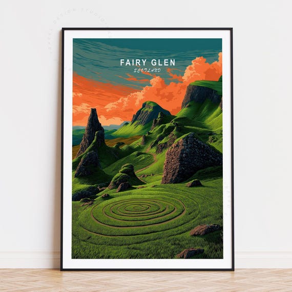 Fairy Glen Scotland Minimalist Travel Poster