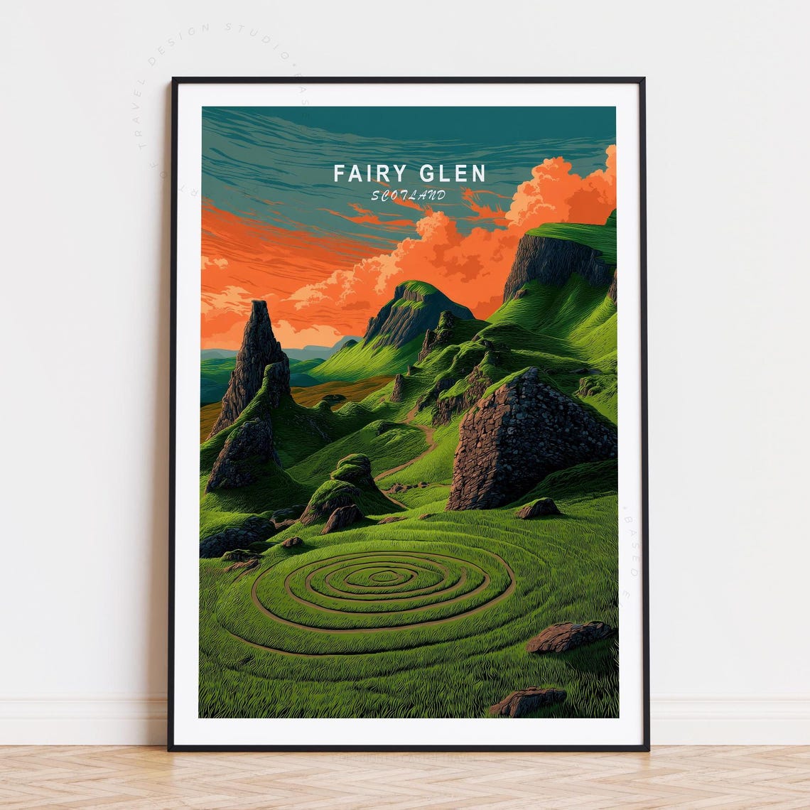 Fairy Glen Scotland Minimalist Travel Poster