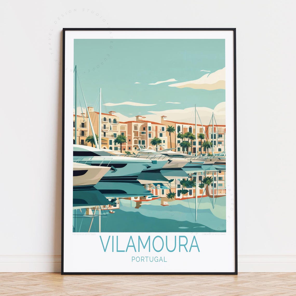 Vilamoura Portugal Travel Poster, Home Decor