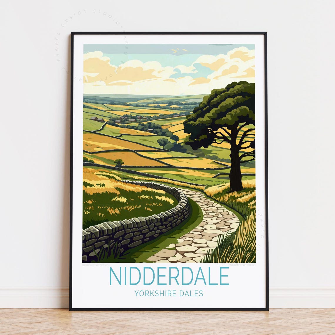 Nidderdale Yorkshire Dales Rolling Hills Dry Stone Walls Path Poster