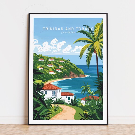 Trinidad And Tobago Travel Poster Caribbean Wall Art Print Home Decor Birthday Present