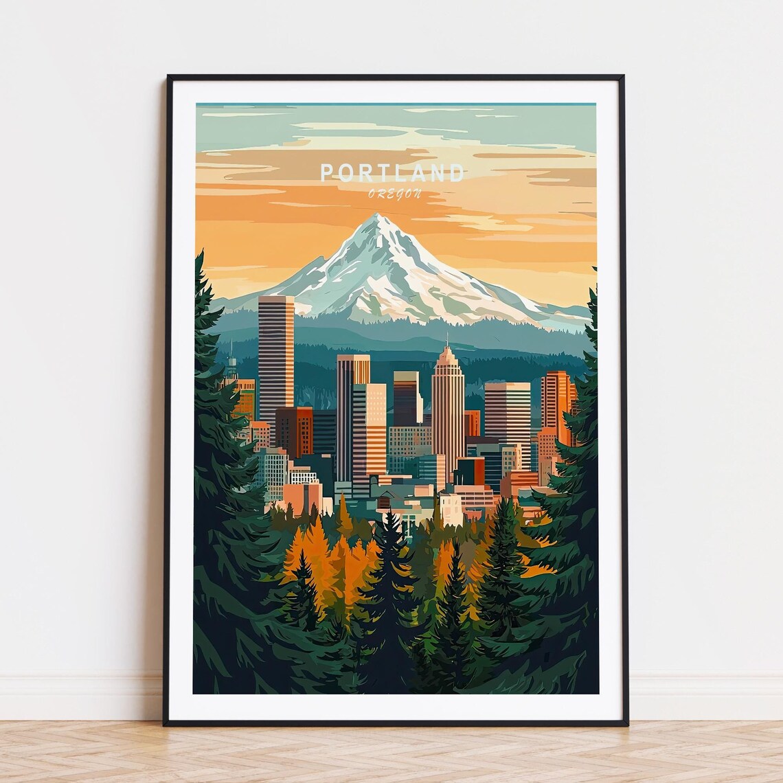 Portland Oregon Travel Poster, Home Decor Art Print