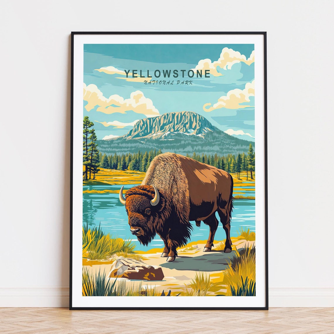 Yellowstone National Park Poster Yellowstone Travel Wall Art National Park Travel Print Travel Gifts City Personalised Gifts