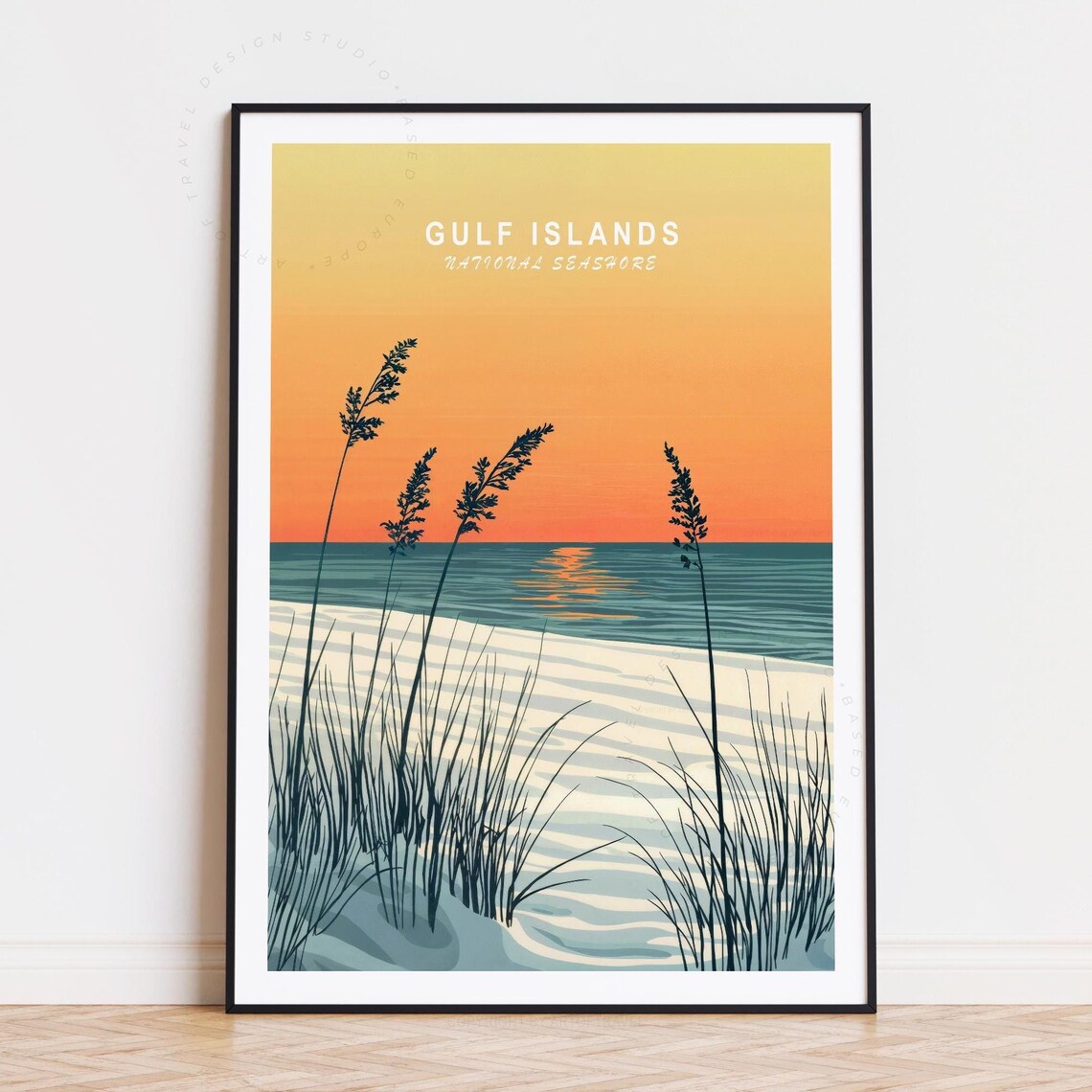 Gulf Islands National Seashore Sunrise Sea Oats and Ocean Poster