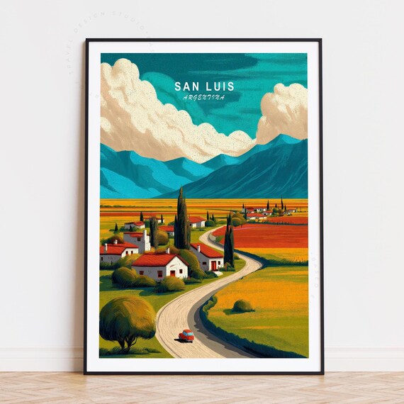 San Luis Travel Poster Argentina Wall Art Print Birthday Gifts Minimalist Home Decor