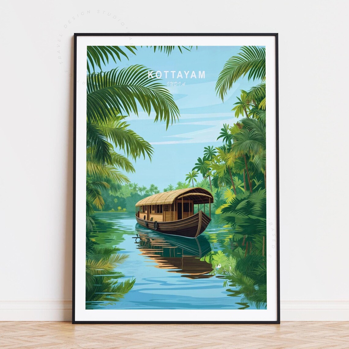 Kottayam India Tropical Palm Backwater Houseboat Cruise Poster