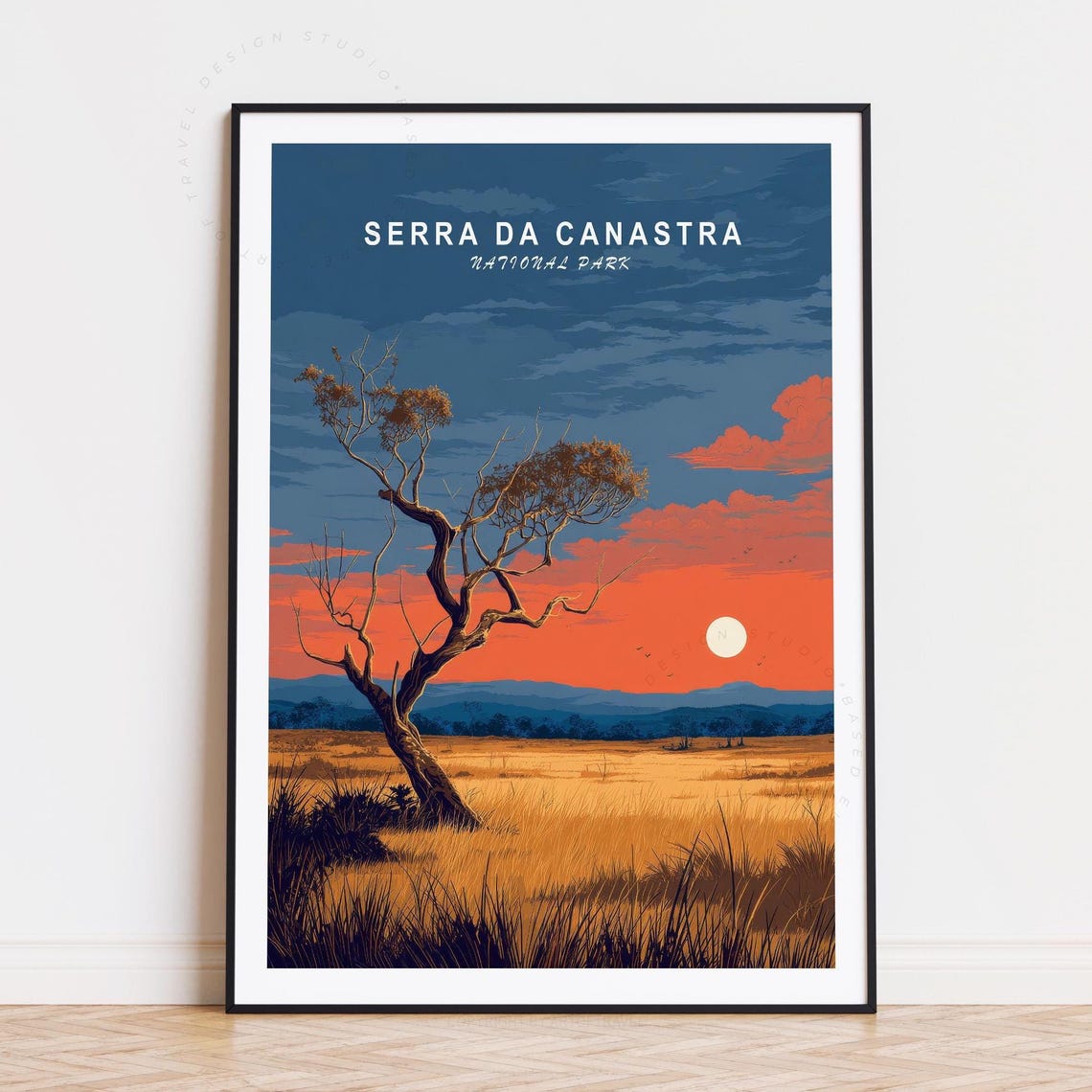 Serra da Canastra National Park Lone Tree at Sunrise Grassland Poster