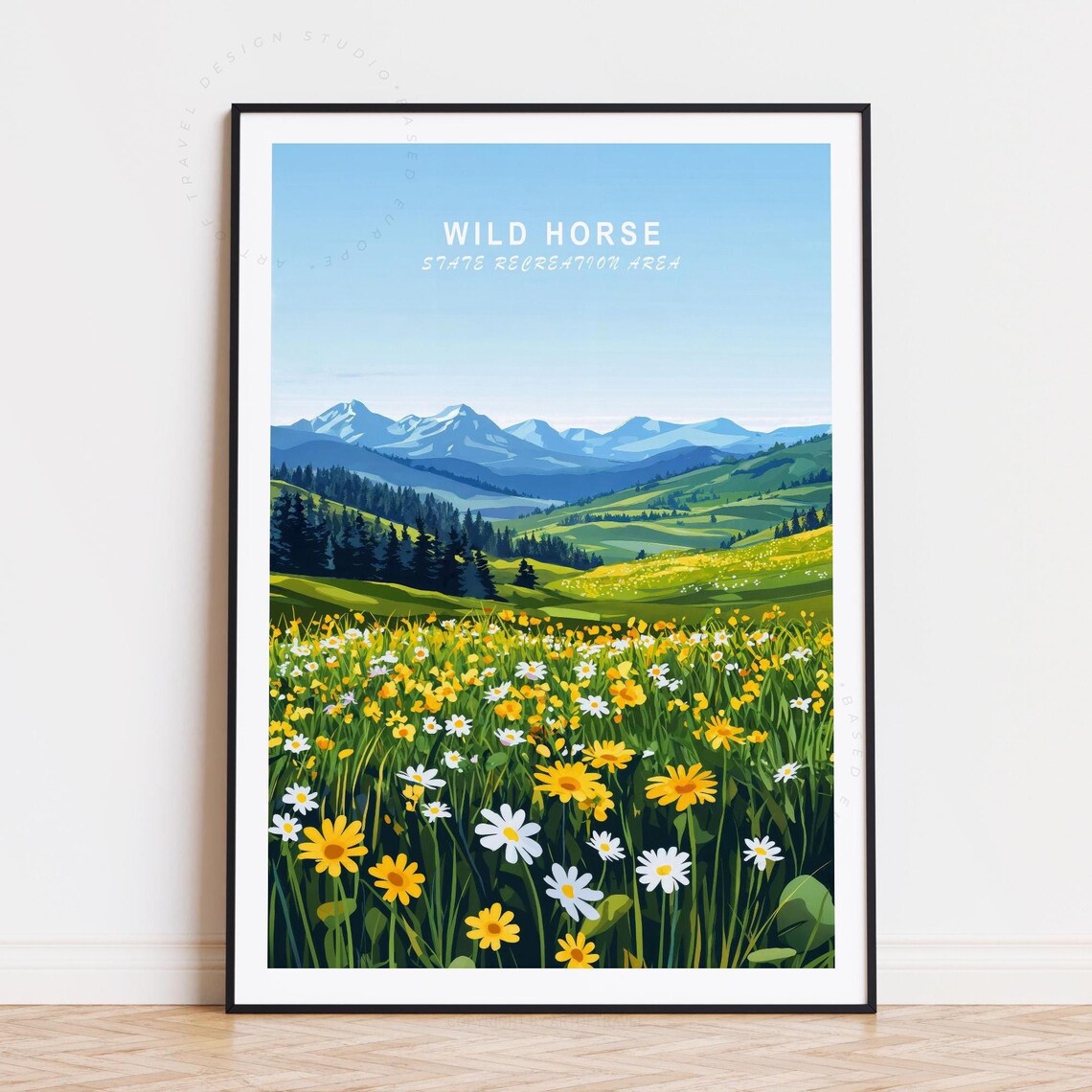 Wild Horse State Recreation Area Nevada Wildflower Mountains Poster