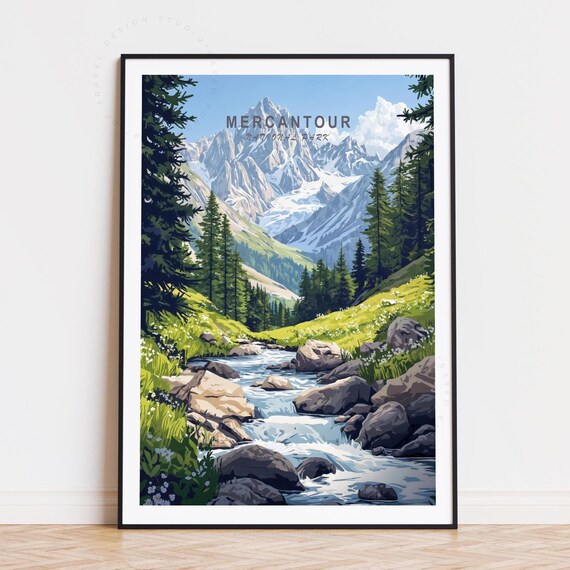 Mercantour National Park Green Valley Stream Peaks Adventure Poster