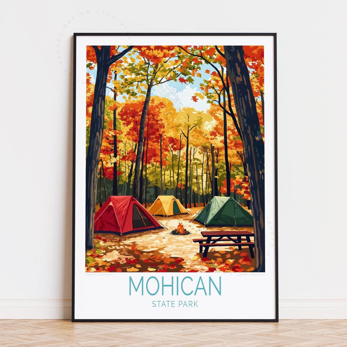 Mohican State Park Ohio Travel Poster Wall Art Camping Print Home Decor Birthday Gifts
