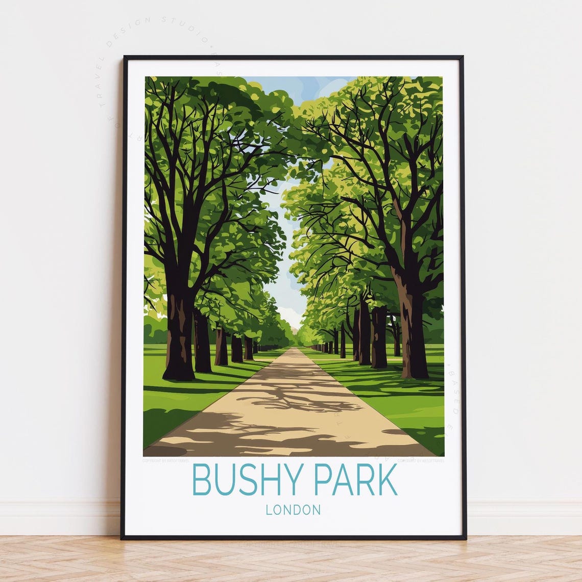 Bushy Park England Travel Poster, Home Decor Print