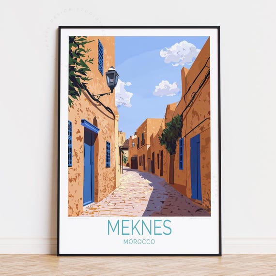 Meknes Morocco Travel Poster Wall Art Print Home Decor Birthday Gifts Personalised