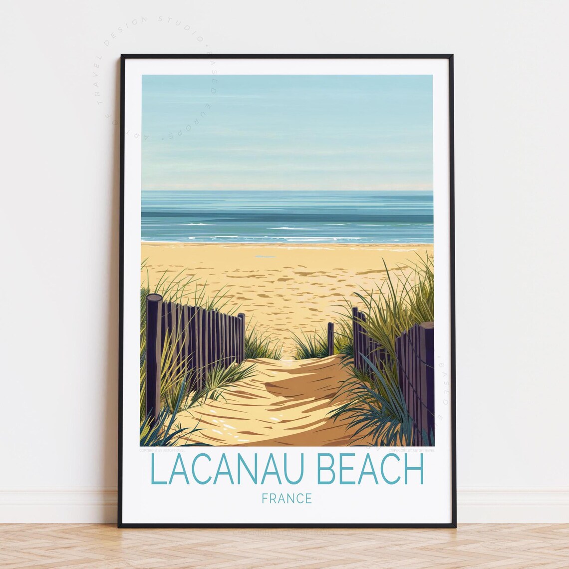 Lacanau Beach France Sandy Dune Path Sea Grass Ocean View Poster
