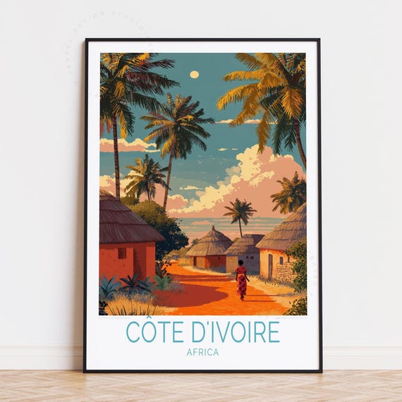 Cte Divoire Africa Travel Print Wall Art Poster Home Decor Birthday Gifts Wedding Present