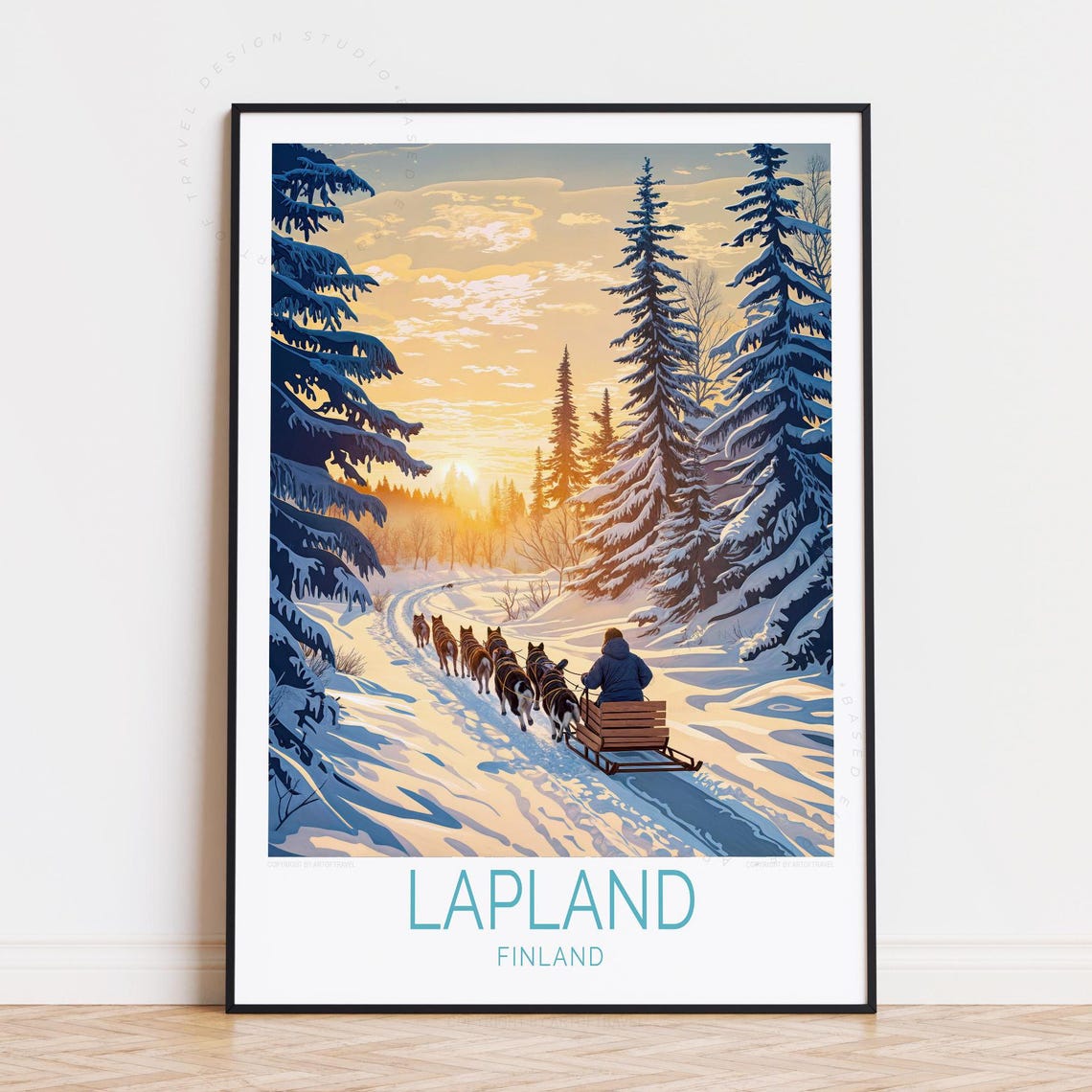 Lapland Travel Poster, Finland Travel Poster