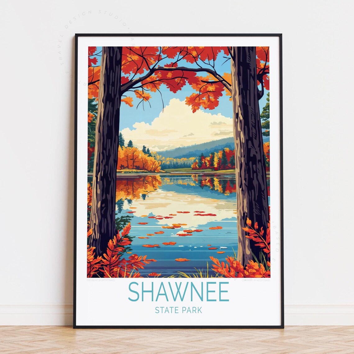Shawnee State Park Autumn Camping Tent Forest Picnic Travel Poster