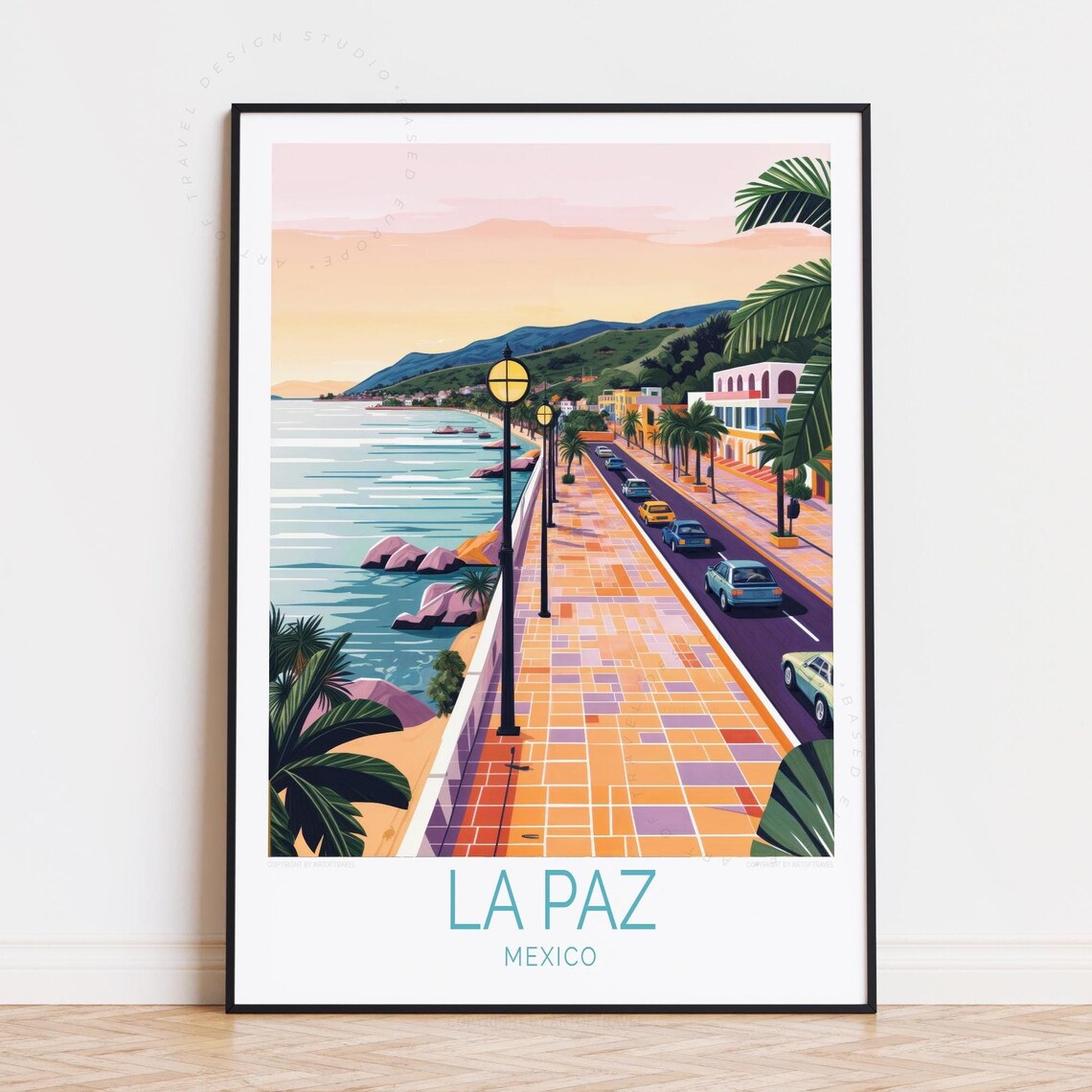La Paz Mexico Travel Poster Wall Art Baja Print Birthday Present Home Decor Custom